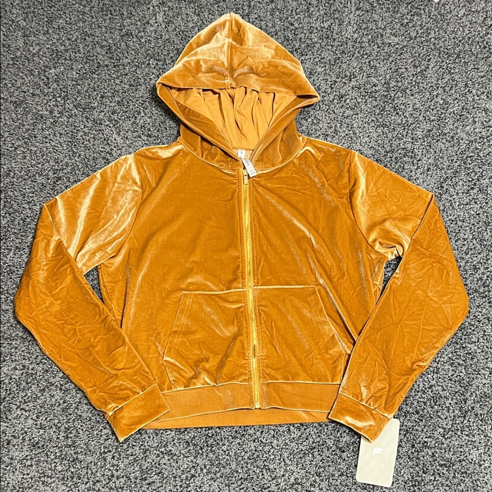 NWT Fabletics Donna Velour Hoodie in Light Honey